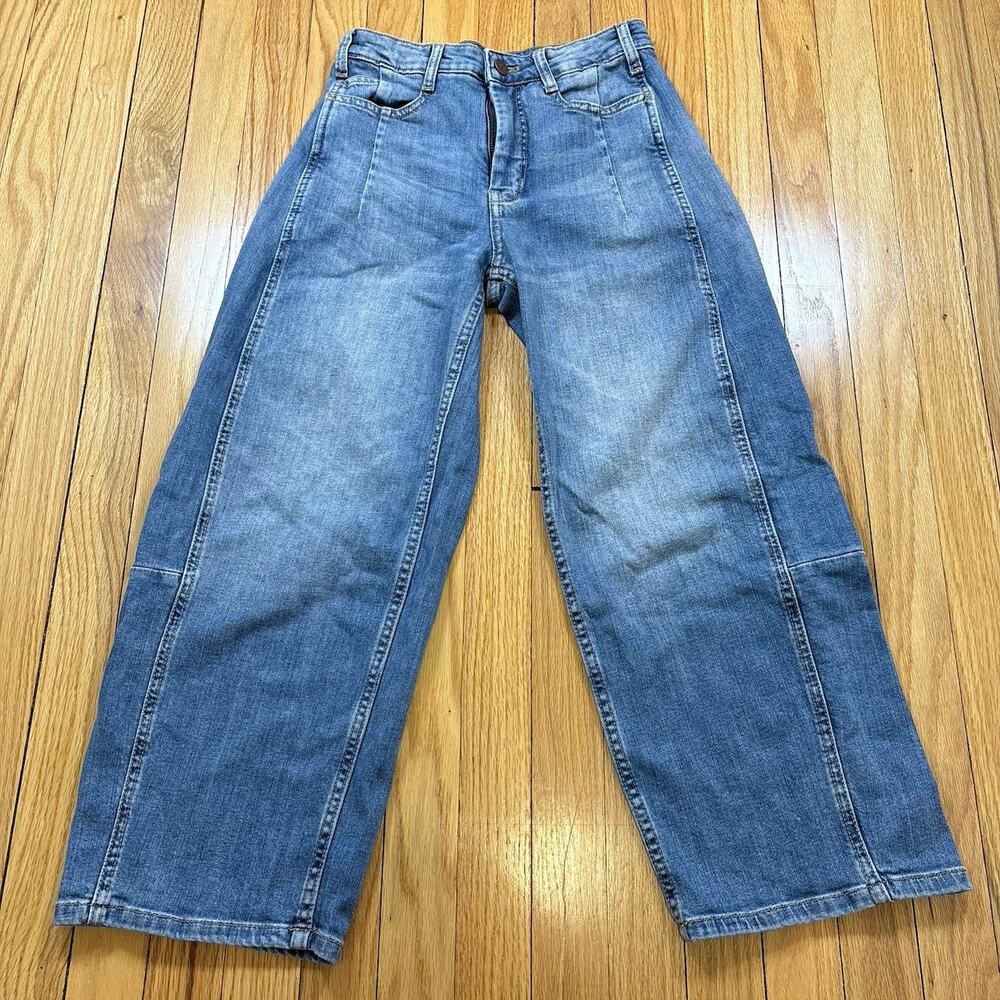 Pilcro Anthropologie The Kenna High-Rise Heritage Crop Barrel Jeans Size 25